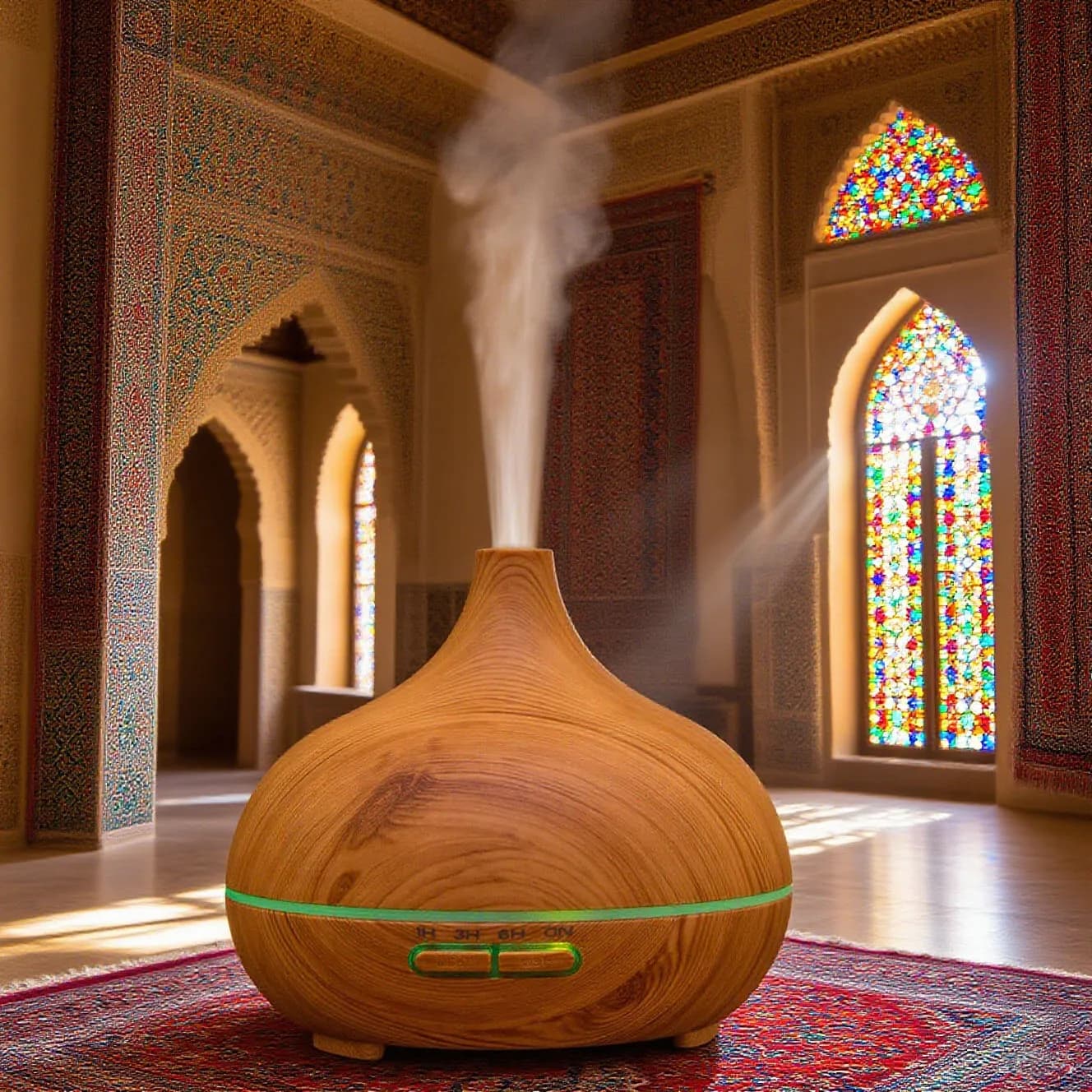 Diffusore di olio di venature del legno dell'aroma dell'olio di fragranza del diffusore di aromaterapia ad ultrasuoni delle luci a LED di 7 colori per l'olio essenziale