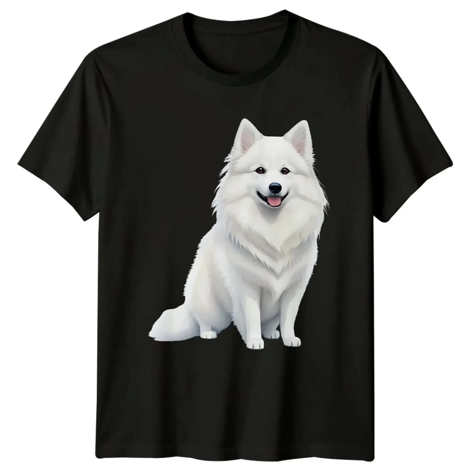 Maglietta bianca con stampa grafica di cane di razza, stile vintage, per amanti degli animali, streetwear versatile da uomo, elasticizzata