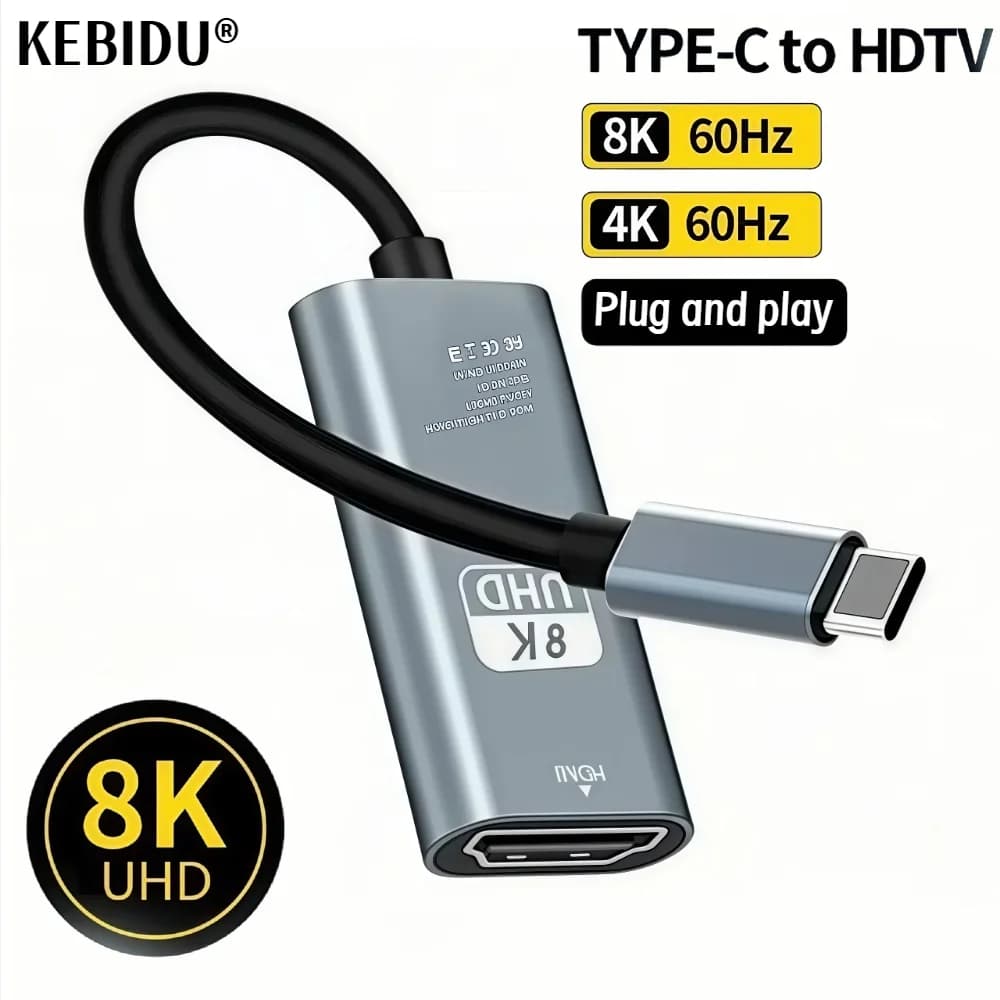 Cavo convertitore HDTV adattatore da USB C a HDMI 8K 4K 60Hz 30Hz per iPhone 15 Convertitore TV MacBook Air iPad Samsung