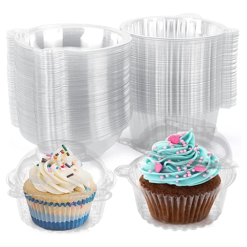 10pcs Cupcake Packaging Boxes Thick Clear Dessert Muffin Holders Case Plastic Dome Food Packing Box Wedding Birthday Party Decor