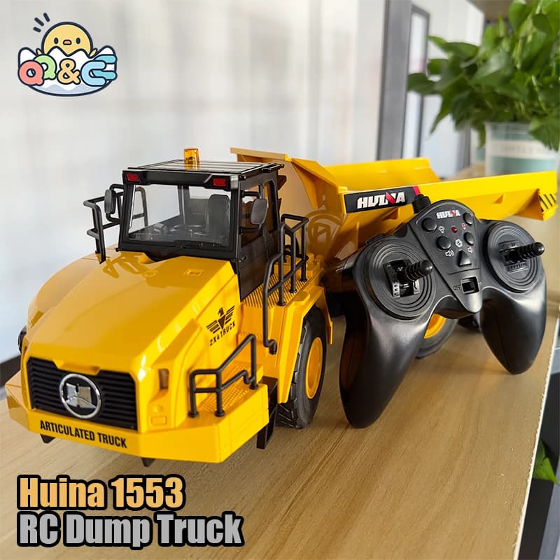 1/18 Rc Camion Dumper Huina 1553 Escavatore Crawler 9Ch 2.4G Radiocontrollato Auto Veicolo Elettrico Trattore Modello Giocattoli per Il Ragazzo Regalo