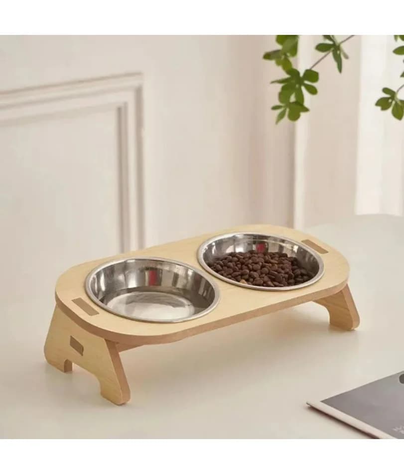 Mangiatoia per animali domestici Doppia ciotola per cibo per gatti con design anti-detonazione Contenitore per alimentazione d'acqua per cani Ciotola per cibo per gatti Stander prodotti per animali domestici