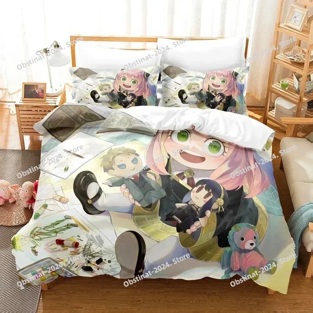 3D Anime Nuovo SPY×FAMILY Set di biancheria da letto Stampato singolo Piumino Copripiumino Federa 3 pezzi Bambini Taglia adulto