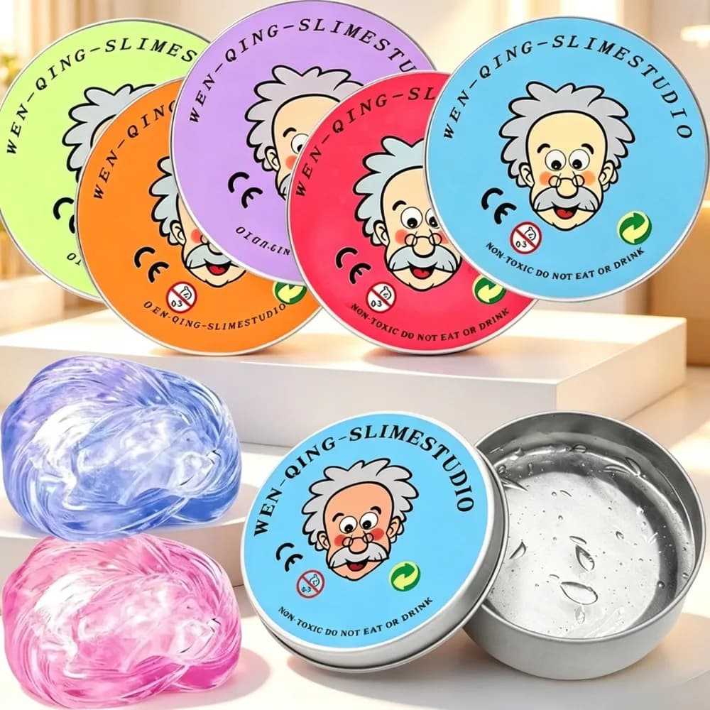 ~ Reusable Putty Liquid Crystal Bouncy Slime Toy Set Kid Safe Mud Stress Relief Color Clay Shape Handmade DIY Handgum Playdough
