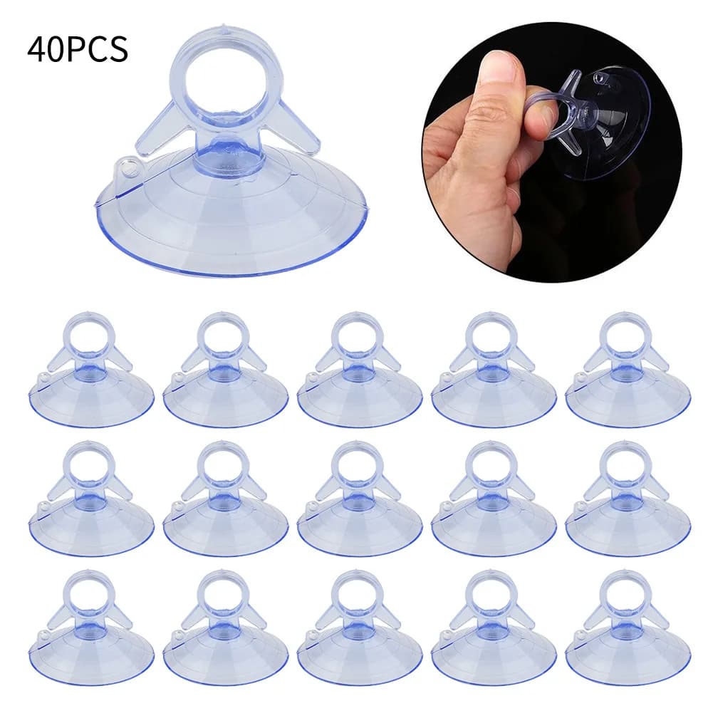 40PCS Ventose Ventose per parasole per auto Ventose in plastica trasparente resistente Gancio a ventosa in PVC 45mm