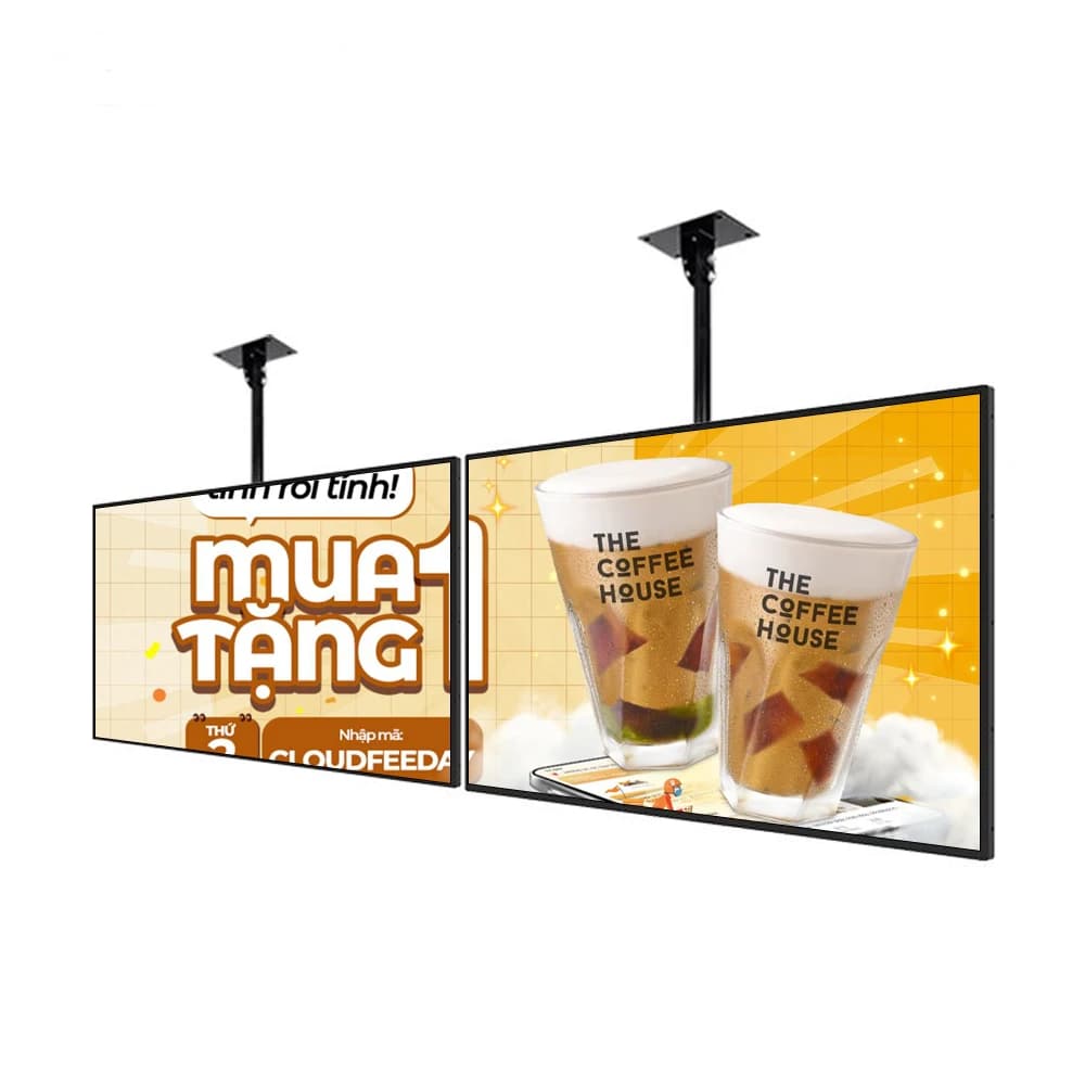 Display pubblicitario LCD da 43 pollici per segnaletica digitale con schermo HD montato a parete per ristorante e caffetteria