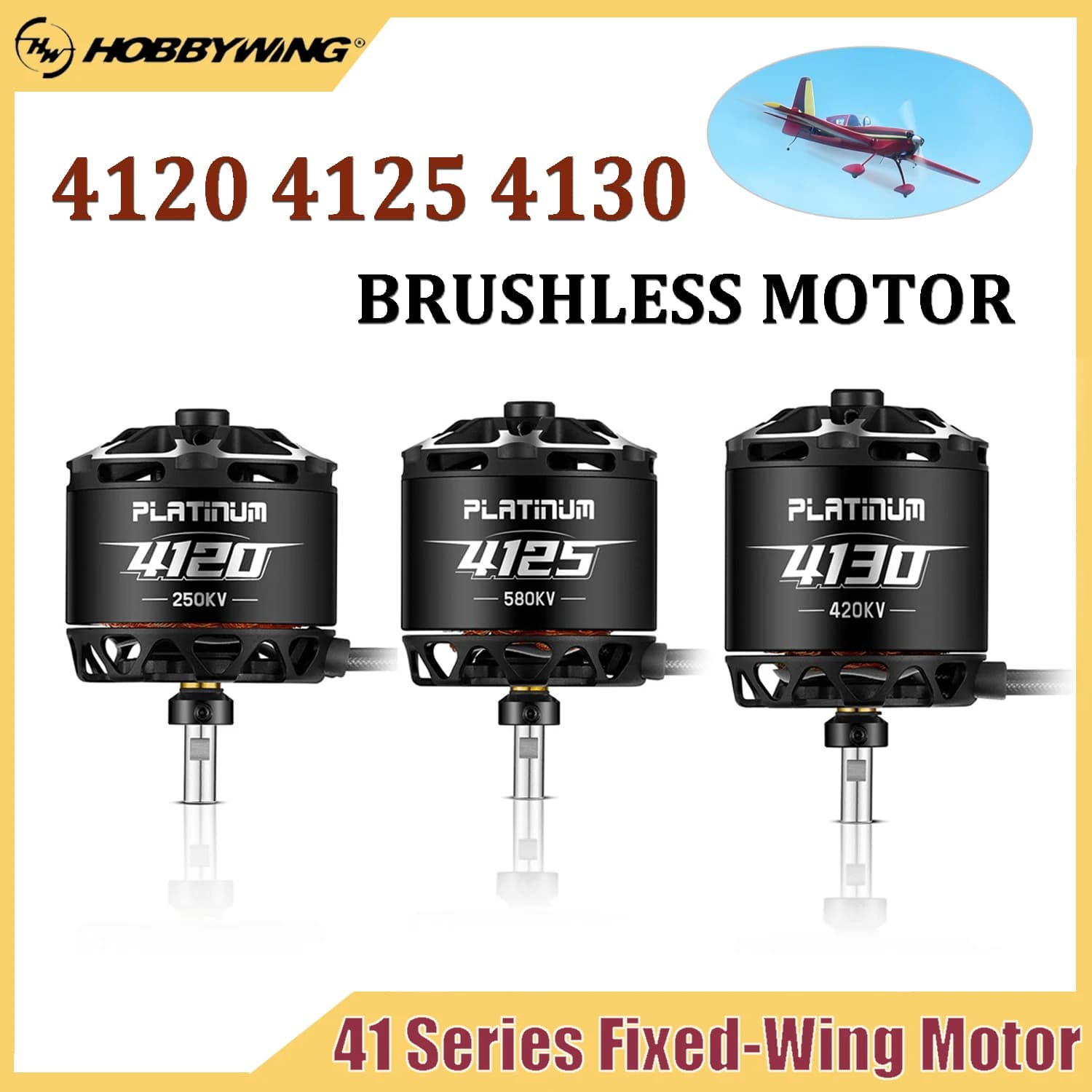 Motore Brushless HOBBYWING Platinum 4120 4125 4130 ad Alta Efficienza e Prestazioni Elevate per Aeromodelli RC FPV ad Ala Fissa ed Elicotteri