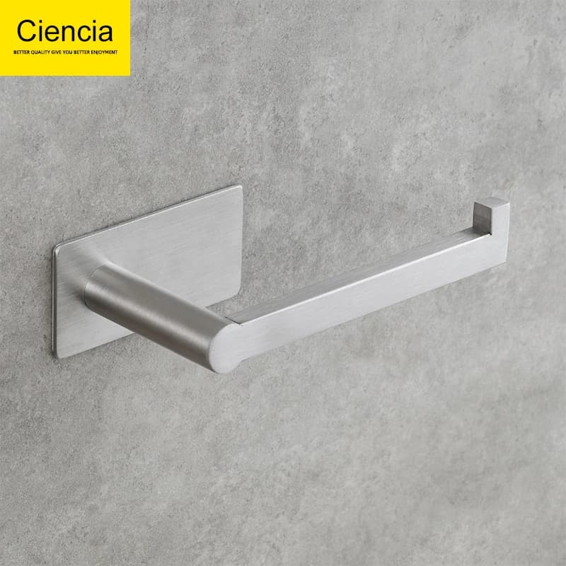 Porta carta igienica autoadesiva Ciencia Porta asciugamani da bagno in acciaio inossidabile Porta carta in rotolo senza trapano Gancio da cucina