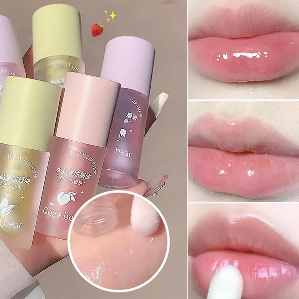 Crystal Jelly Lip Gloss Transparent Essence Moisturizing Lips Care Lines Moisturizing Cosmetics Waterproof Transparent Mirror Lip Glos G2P9