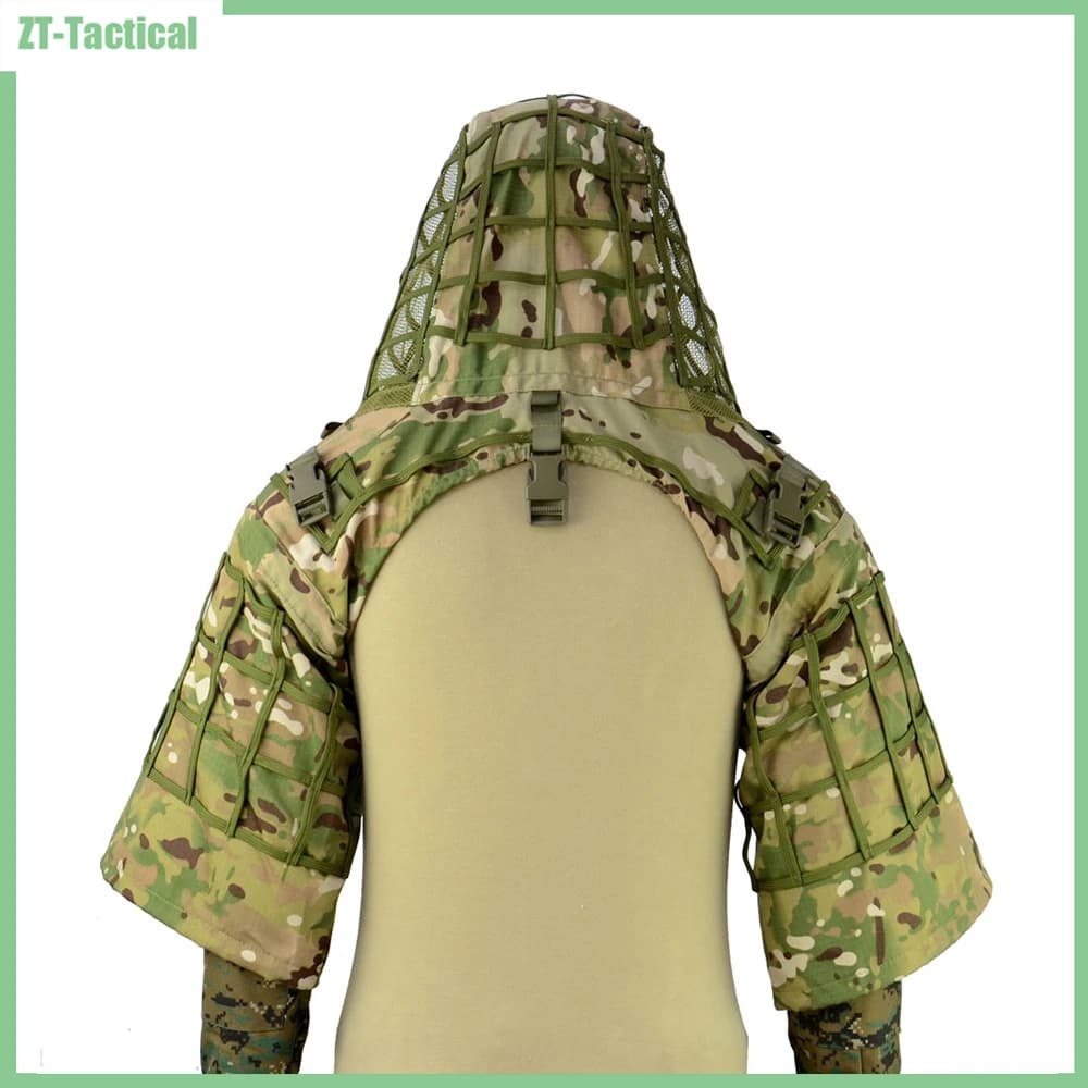Ghillie Suit Foundation Tactical Sniper Coat Cappucci Viper Mymetic Hunting Dresses Softair Paintball, Ripstop