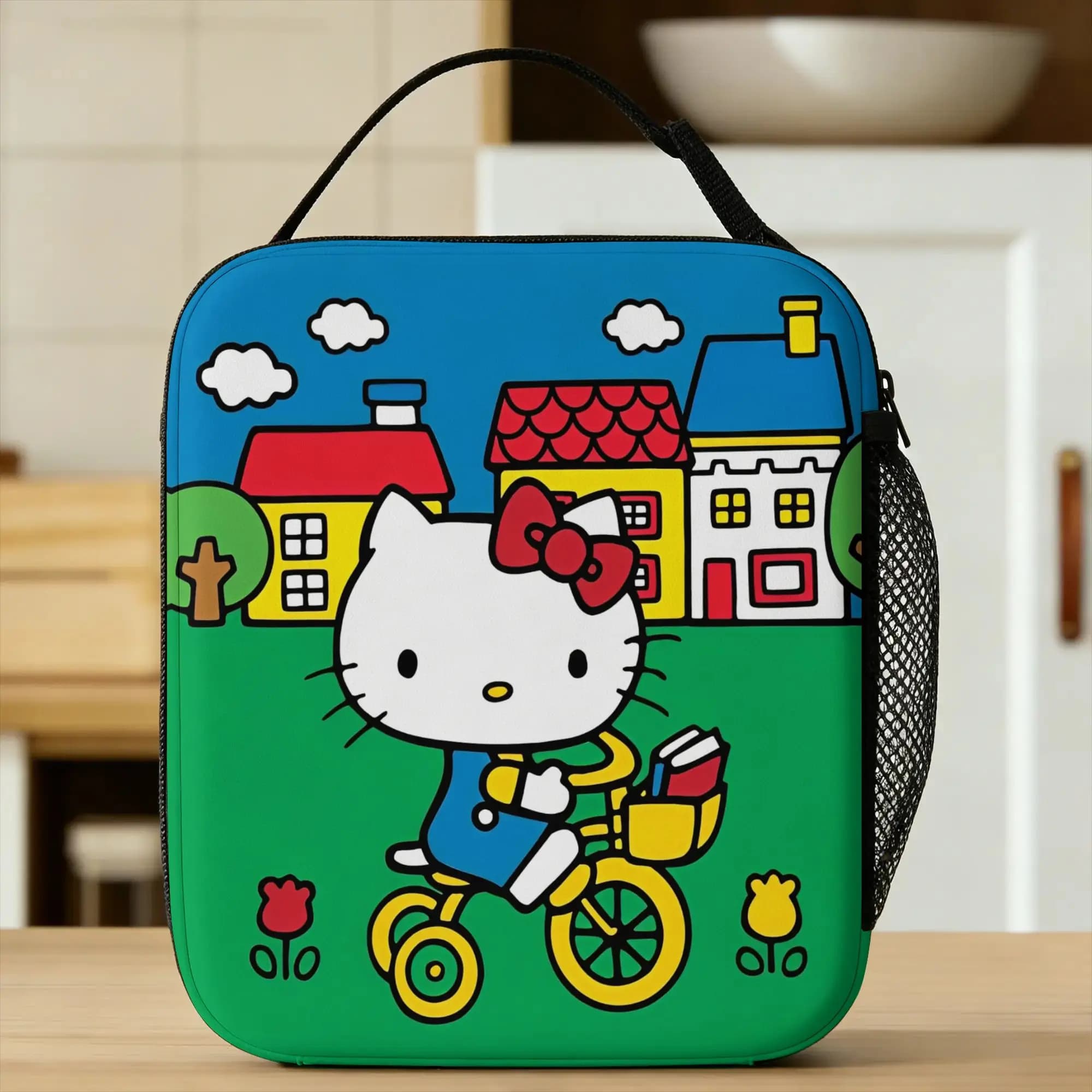 Borse termiche per il pranzo Hello Kitty Ride a Bike, contenitori per il pranzo, borse termiche, borse per il pranzo da spiaggia, borse per la conservazione degli alimenti da viaggio