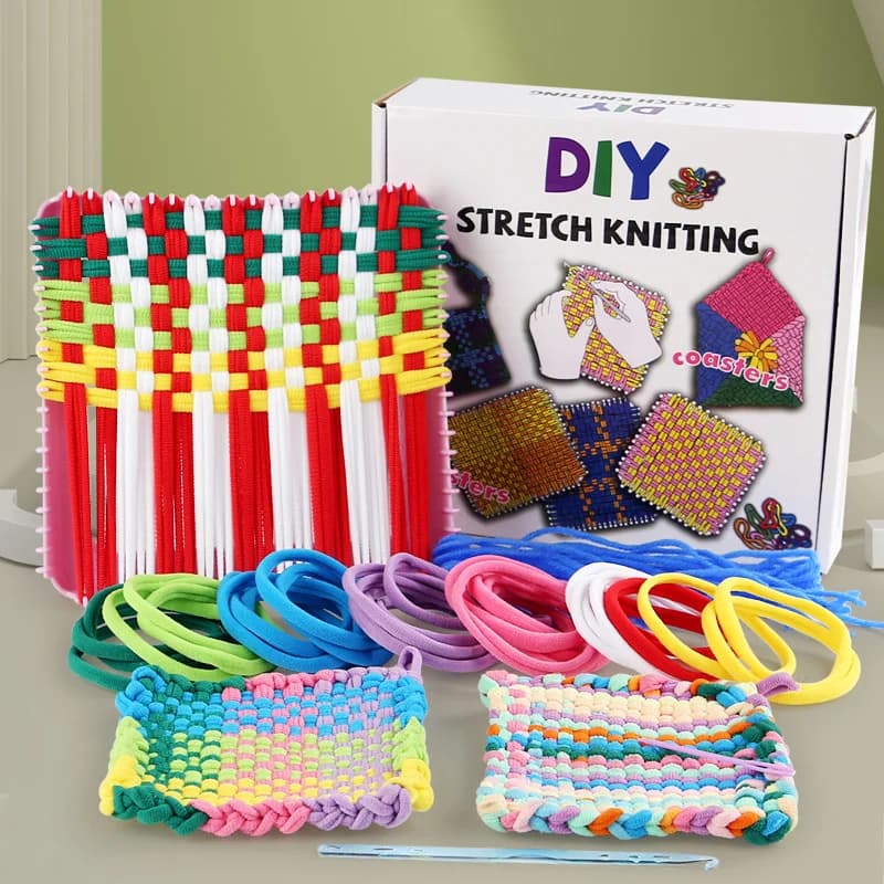 Weaving Loom Kit Toys DIY Arts and Crafts for Kids and Adults, Ideal Gifts for Girls Ages 3+ Years Stretchy Braided Crafts