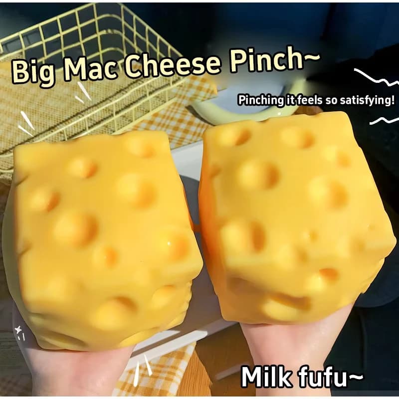 New Giant Cheese Squeeze Toy Extra Large Size Cheese Squishy Fidget Toys Slow Rebound Shapeable Venting Ball for Adults Gifts