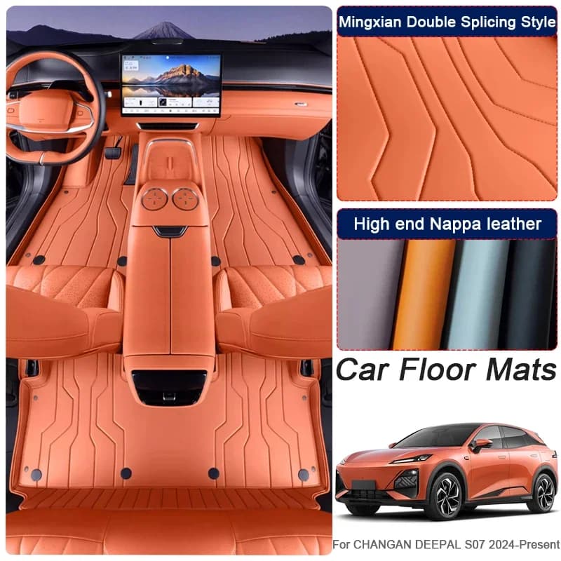 Personalizzato in pelle nappa auto piede proteggere tappetino auto di lusso impermeabile pad accessorio per CHANGAN DEEPAL S07 2024-presente