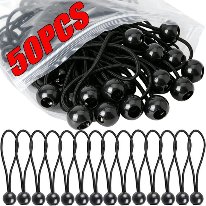Outdoor Elastic Ball Bungee Cords Portable Tent Fixing Rope Tarpaulin Canopy Awning Tie Straps Heavy Duty Tarp Holding Wire