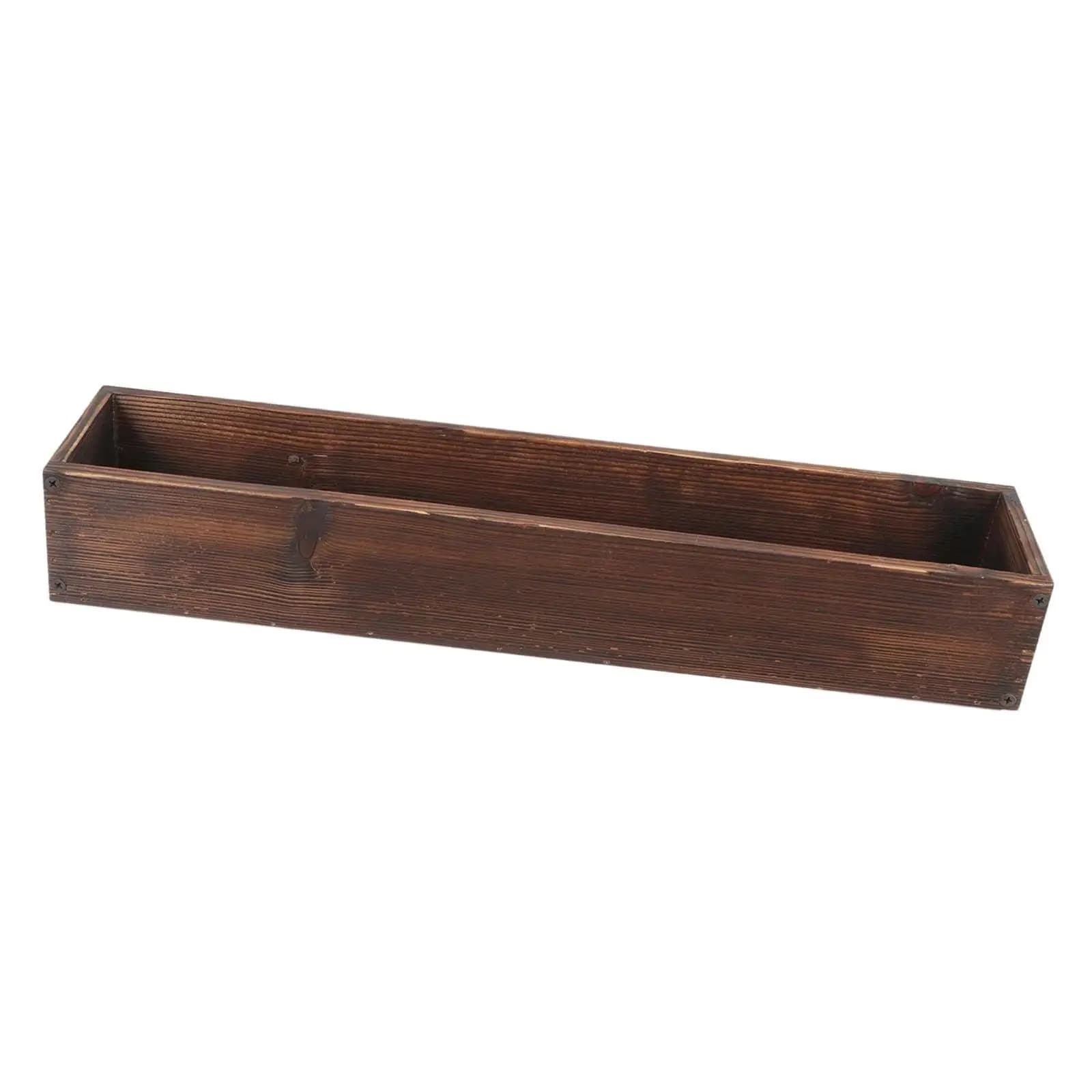 Natural Wooden Plant Box, Modern Flower Pot for Indoor and Outdoor Use
