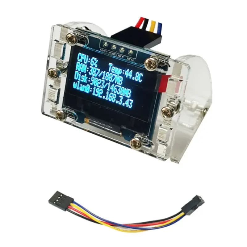 AY14 -For Raspberry Pi 0.96 Inch OLED I2C SSD 4Pin Module With Case LCD Screen Display CPU Temperature For Arduino STM32