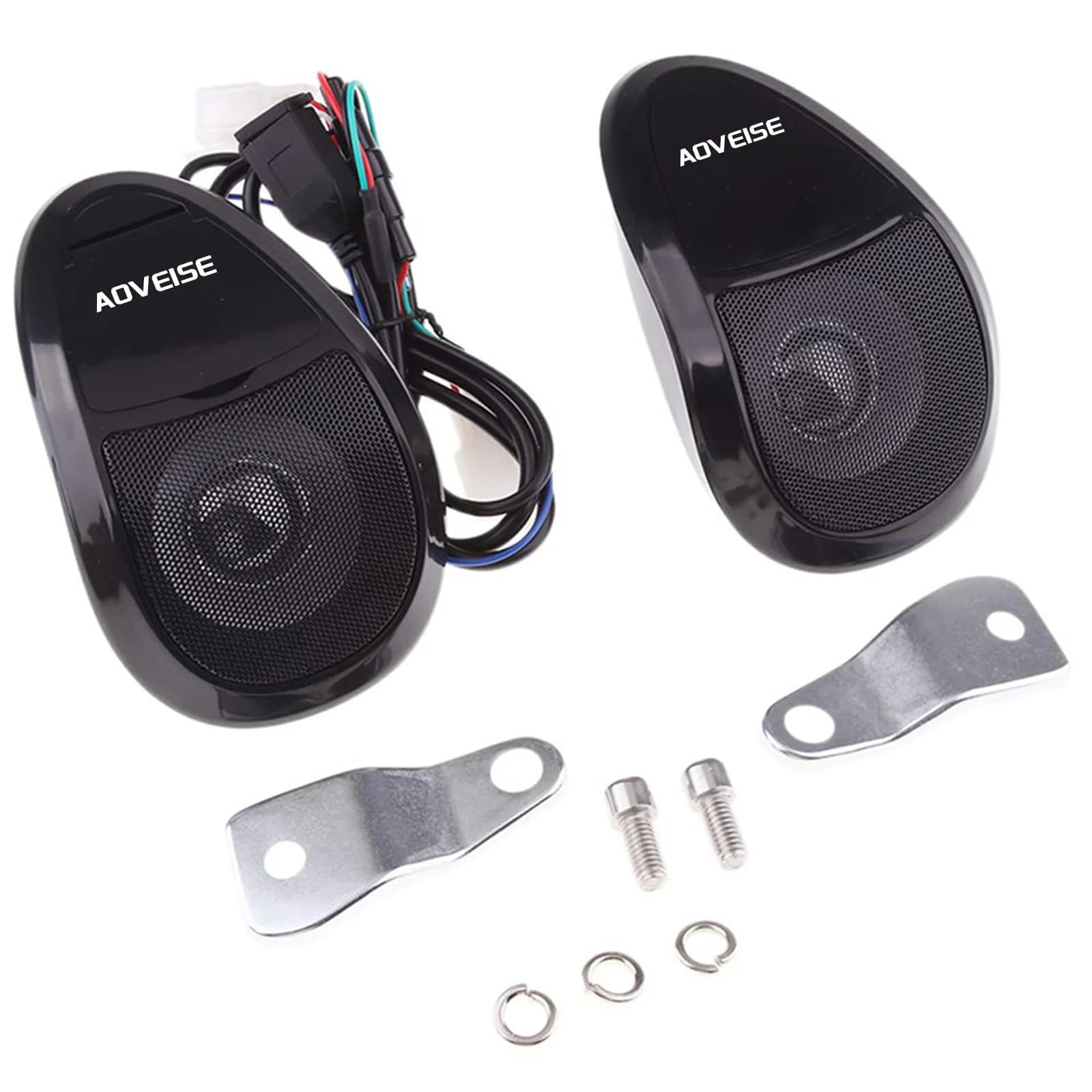 Altoparlante moto compatibile Bluetooth impermeabile lettore audio musicale mp3 sistema audio radio FM scooter moto nero