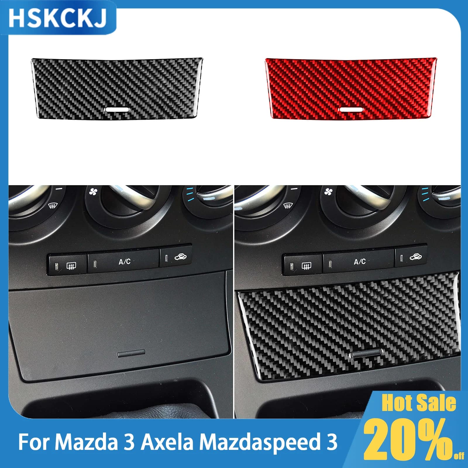 Carbon Fiber Central Console Charger Panel Car Accessories Car Wall decal inner lining for Mazda 3 Axela Mazdaspeed 3 2010—2013