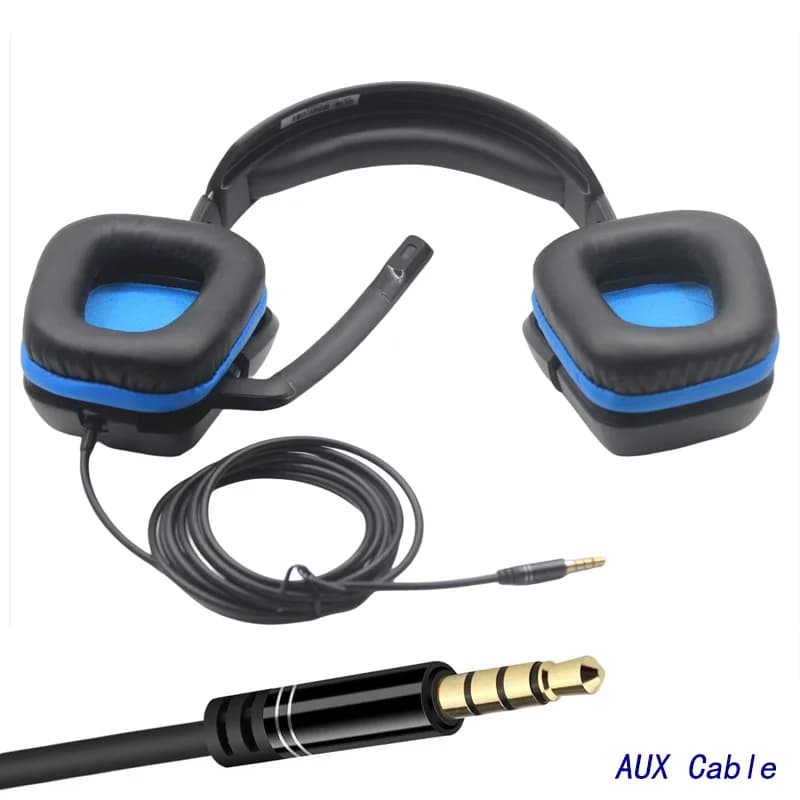 Replacement audio cable for Logitech G431, G432, G331, G332, wired game headphone repair, 3.5 mm, male jack, auxiliary cable
