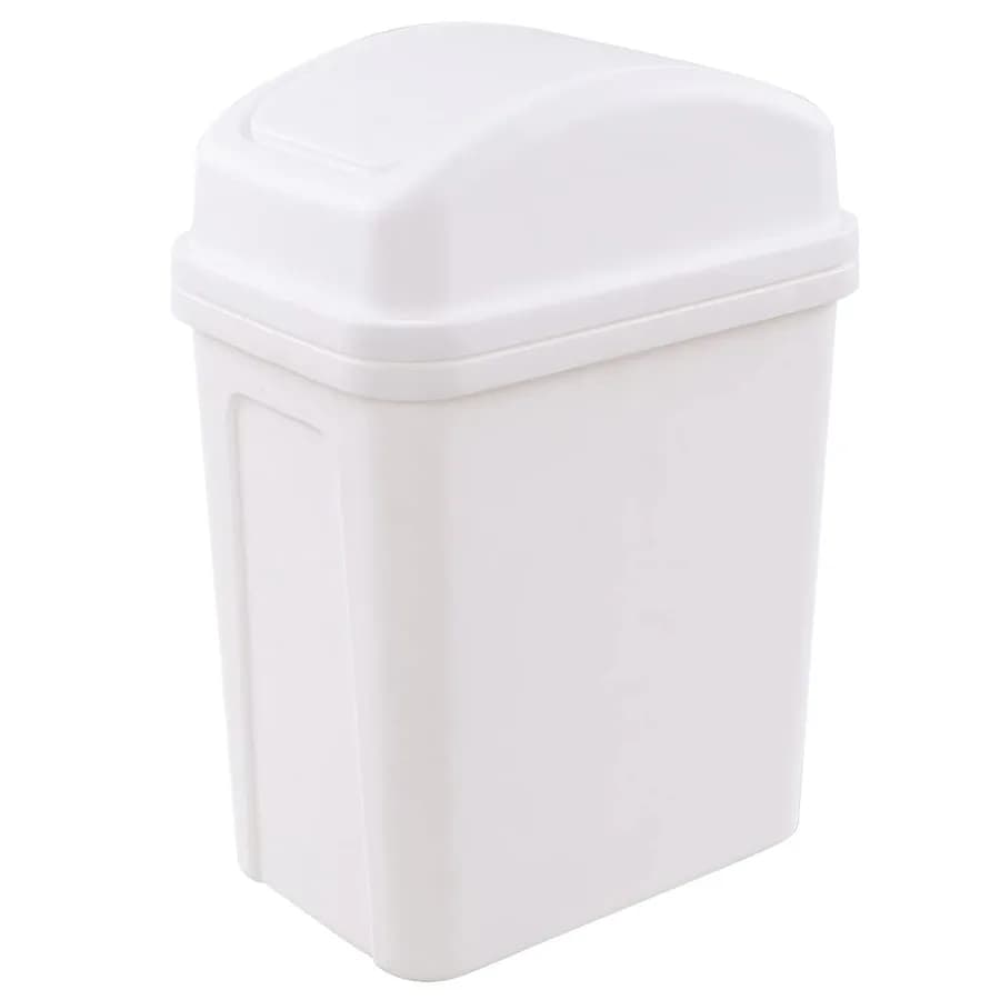 Cestino per rifiuti piccolo da 2 galloni con coperchio oscillante per cucina o bagno Pattumiera in plastica con coperchio EasyOpen e Desi compatto