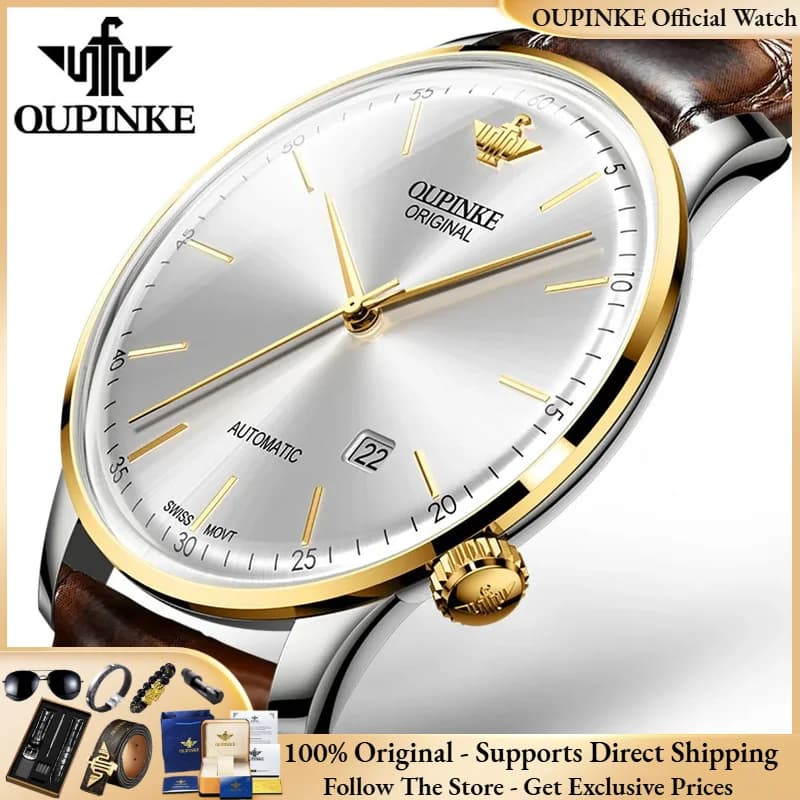 OUPINKE 3269 Orologio da uomo di lusso svizzero autentico da uomo tutto orologio meccanico automatico Top Brand Ultra sottile 7.3mm orologio da uomo Reloj Hombre