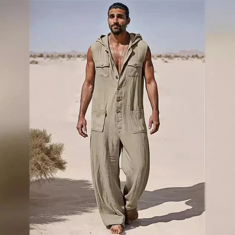 European American Men's Street Fashion Workwear Jumpsuit Summer Thin Breathable Casual Sportswear 2026 New Style