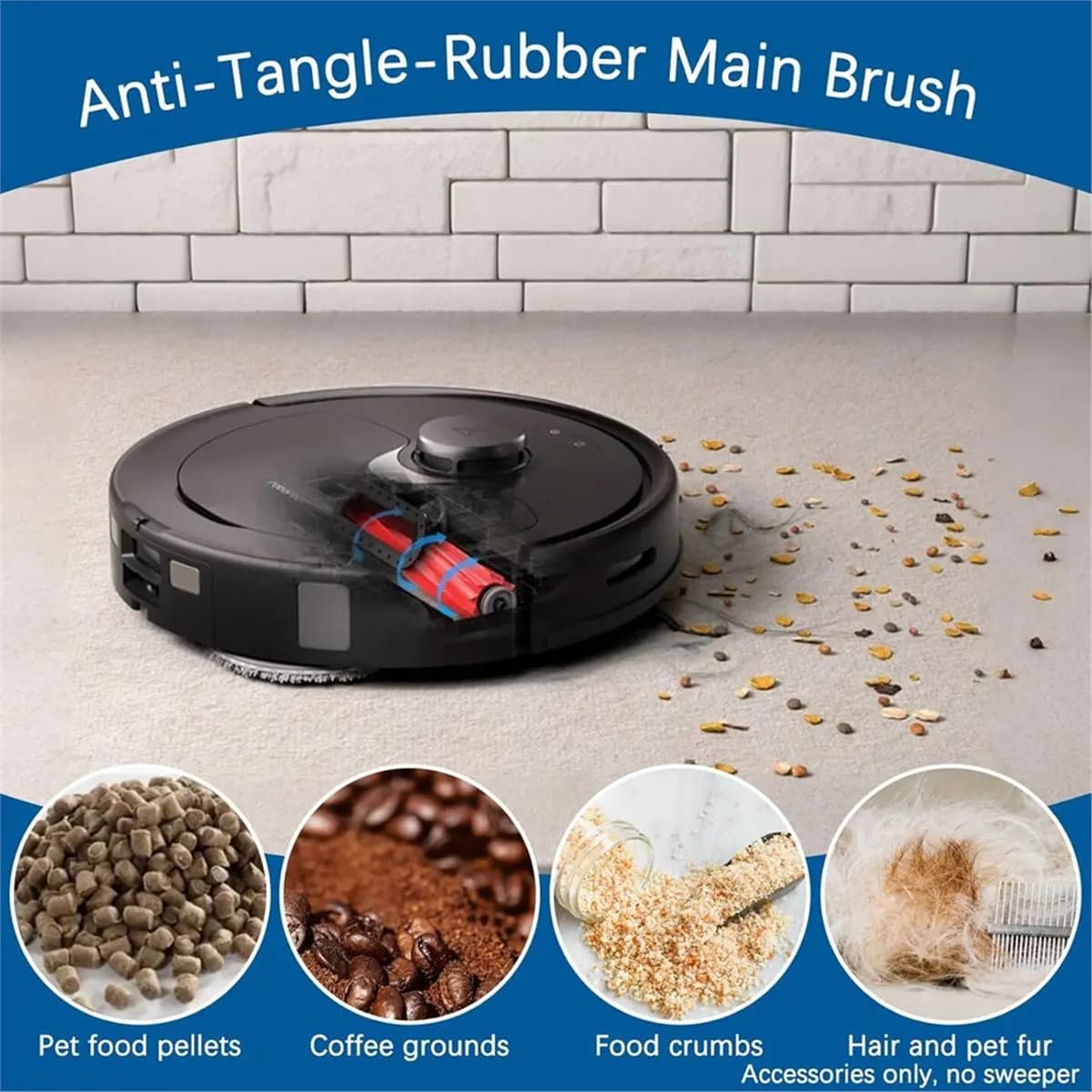 Accessori di Ricambio ABPO Q Revo per Robot Aspirapolvere Roborock, Spazzola Principale, Spazzola Laterale, Filtro HEPA, Panno per Pulizia, Sacchetto Raccoglipolvere