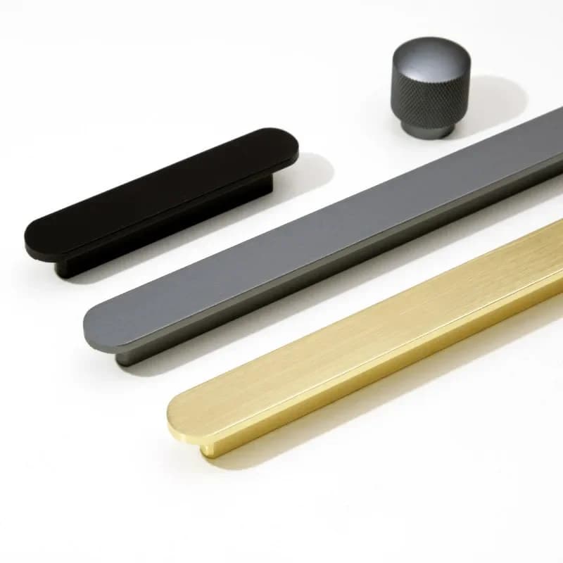 KK & FING maniglie per porte per mobili spazzolate lunghe in oro maniglie per mobili da cucina in lega di alluminio manopole per cassetti da scrivania maniglie per armadietti Hardware