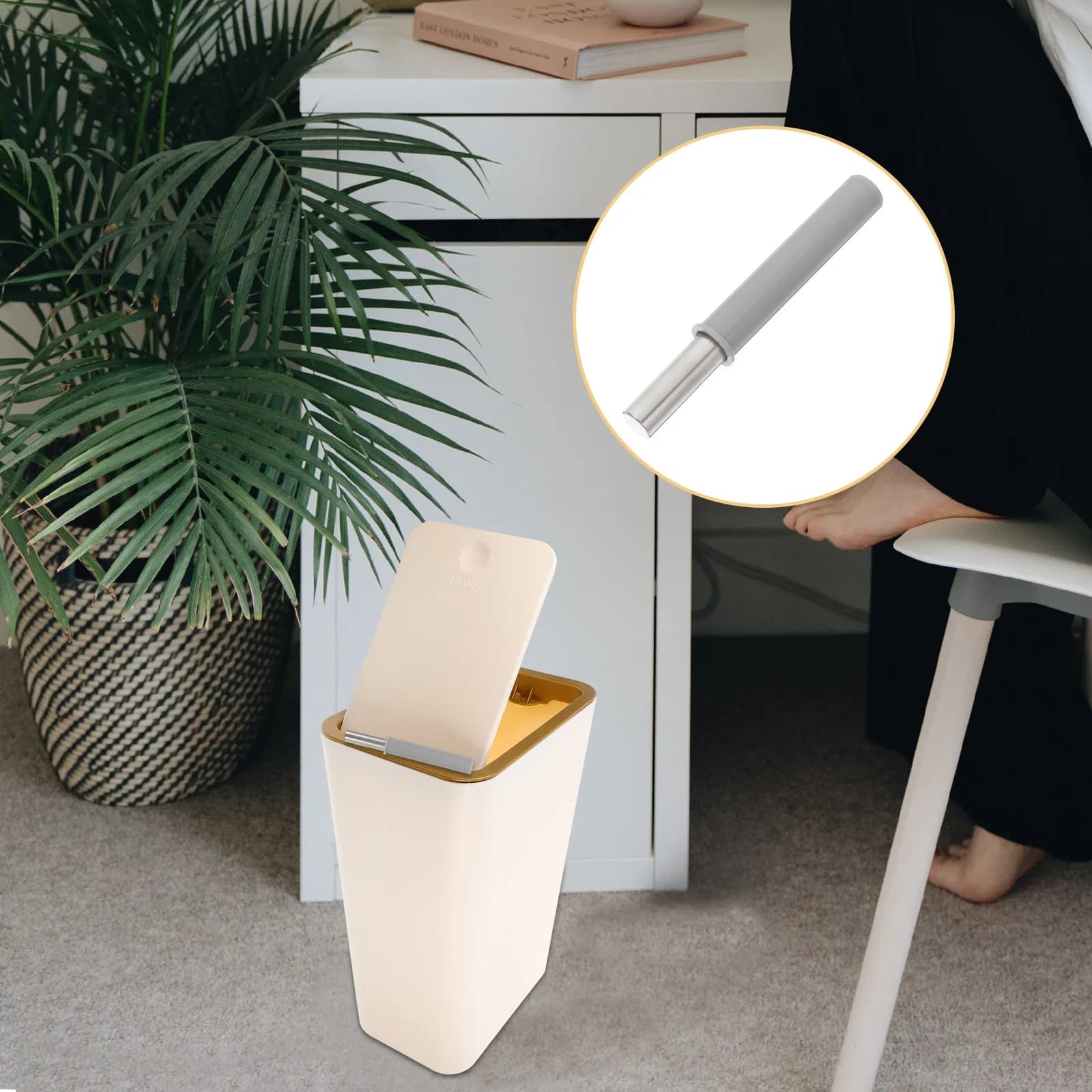 Hydraulic Soft Close Damper for Trash Can Wastebasket Garbage Bin Linear Shock Absorber Damping Device Quiet Smooth Lid Closure