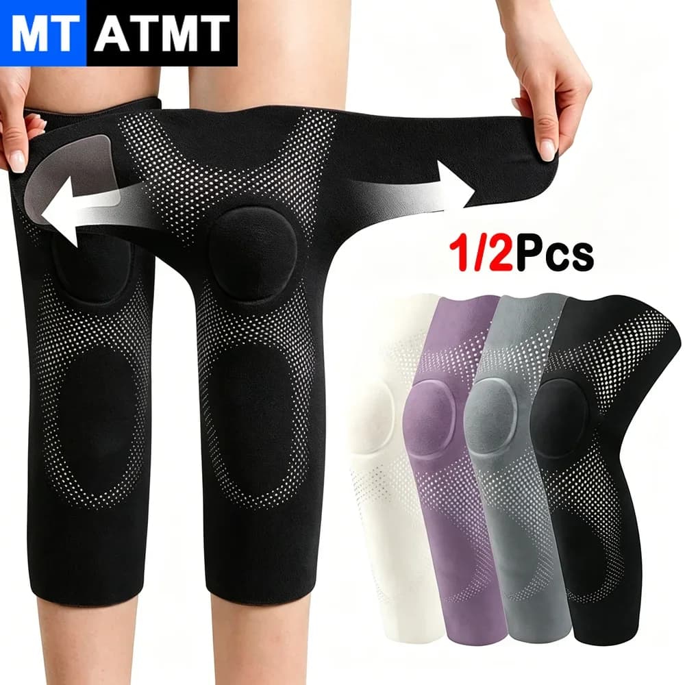 1/2Pcs Men Women Thicken Double Sided Velvet Leg Warmers Adjustable Long Faux Fur Paded Knee Braces Knee Pads for Ski Cycling