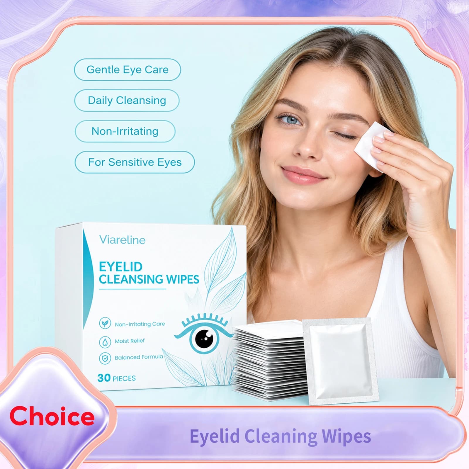 Eyelid Lash Wipes Tea Tree Oil Bulk Pack Remove Excess Oil Relief Itchy Dry Eyes Alcohol Free Hyaluronic Acid Daily Eye Cleanser