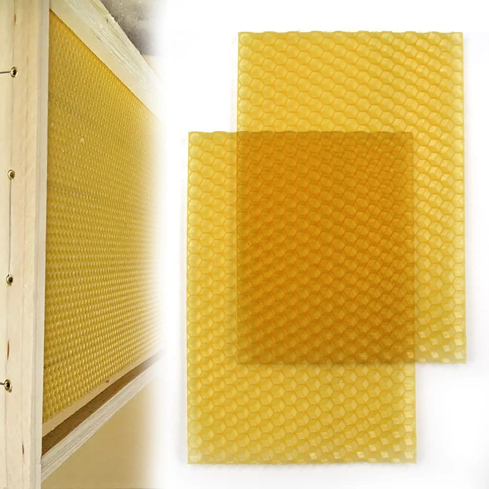 10-50 pz 13x9cm fondazione cera d'api strumento alveare nido telaio che fa materiale fogli di cera d'api a nido d'ape per la casa attrezzatura per apicoltore