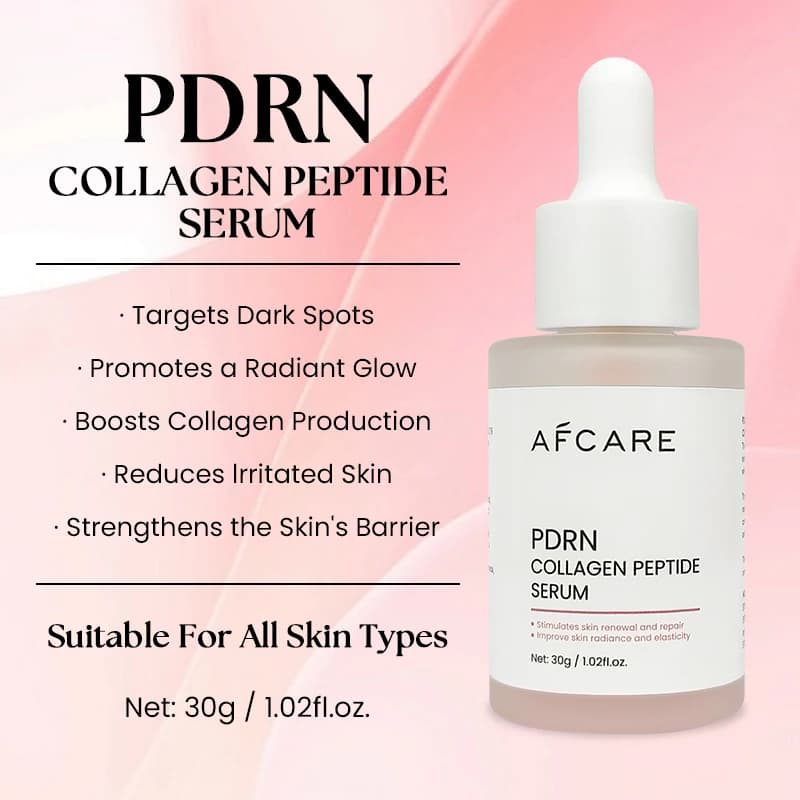 PDRN Pink Peptide Serum Rose Fragrance Anti-aging Vitamin C Hydrating Peptides Tightening Serum for Face And Neck Smooth Skin Ca