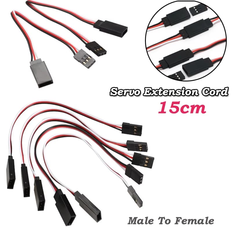 1/2/5/10 PCS 6' Male To Female JR Plug Servo Extension Lead Cord Wire Cable 15cm RC Servos Extension Cord for Helicopter Toys