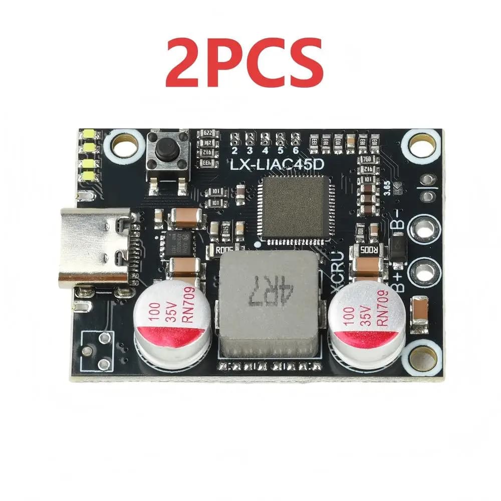 1/2 Pezzi Modulo Power Bank a Ricarica Rapida PD 45W 2-6S - Scheda Madre Fai-da-te per Batterie Li-ion LiFePO4 per Alimentazione Mobile
