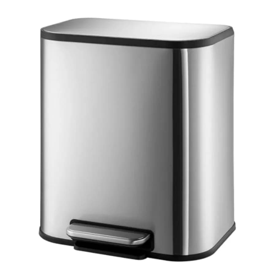 Cestino Sottile per Bagno 20L/5,3 Galloni in Acciaio Inox con Coperchio a Chiusura Morbida, Pattumiera a Pedale, Bidone Stretto per Riciclaggio
