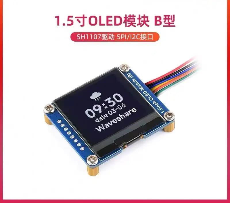 Modulo display LCD SPI/I2C driver SH1107 con display OLED da 1,5 pollici Raspberry Pi 5/4B