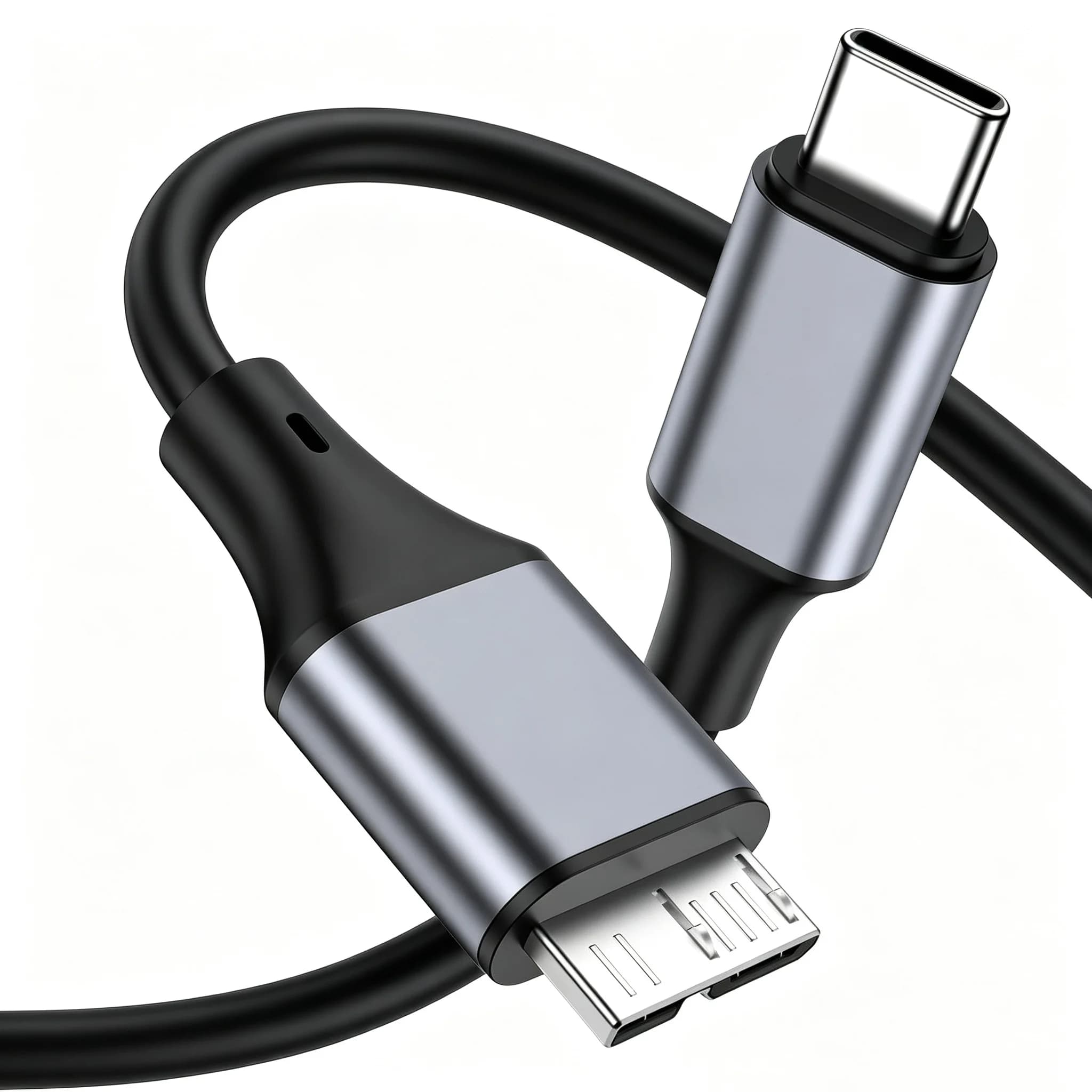 1M USB C to Micro B 3.0 Cable 5Gbps 3A Fast Data Sync Cord for Macbook Pro Hard Drive Disk HDD SSD Case Micro-B to USB C Cable
