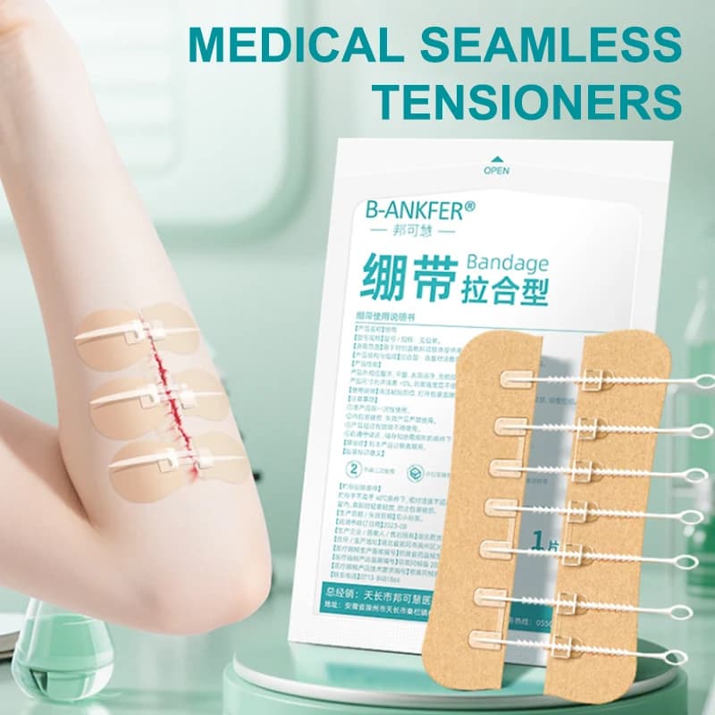 (Ce14)Zipper Tie Wound Closure Patch Hemostatic Patch Wound Fast Without Suture Zipper Outdoor Band-Aid Quick Clot Wound