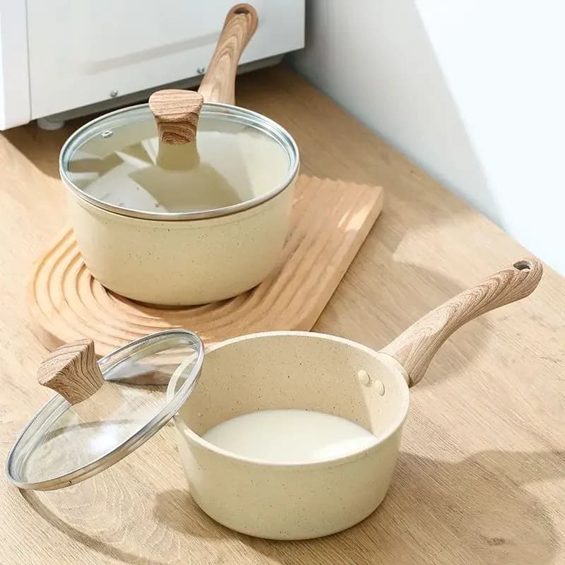 Non-stick pan Maifan Stone Kitchen Soup Cooker Milk pan with wooden handle Pentole Set Kitchen Tools for Kitchen