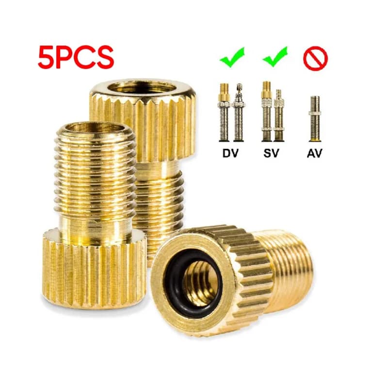 F/V to A/V valve adapter from 5 pieces Bicycle value converter Presta to Schrader French valve adapter for golden bike tyres Bicycle accessories