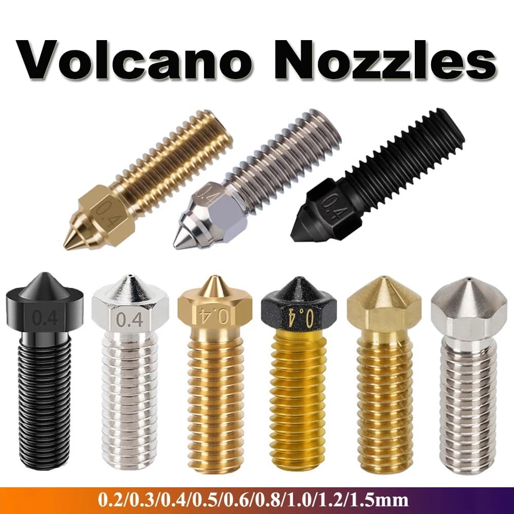 Ugelli in acciaio temprato placcato rame con ugello vulcano per parti della stampante 3D Creality K1 K1 Max Artiglieria Vyper Hotend