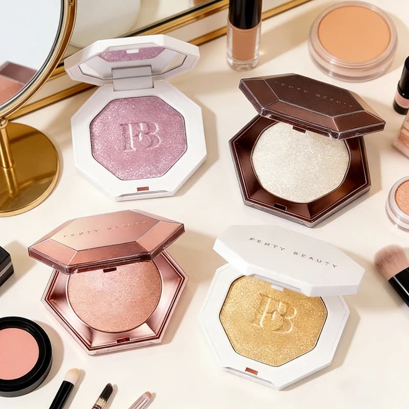 Fenty Beauty Makeup Highlighter Powder Pearlescent Brightening Powder Cheek Tint Contour Palette Face Daily Natural Cosmetics