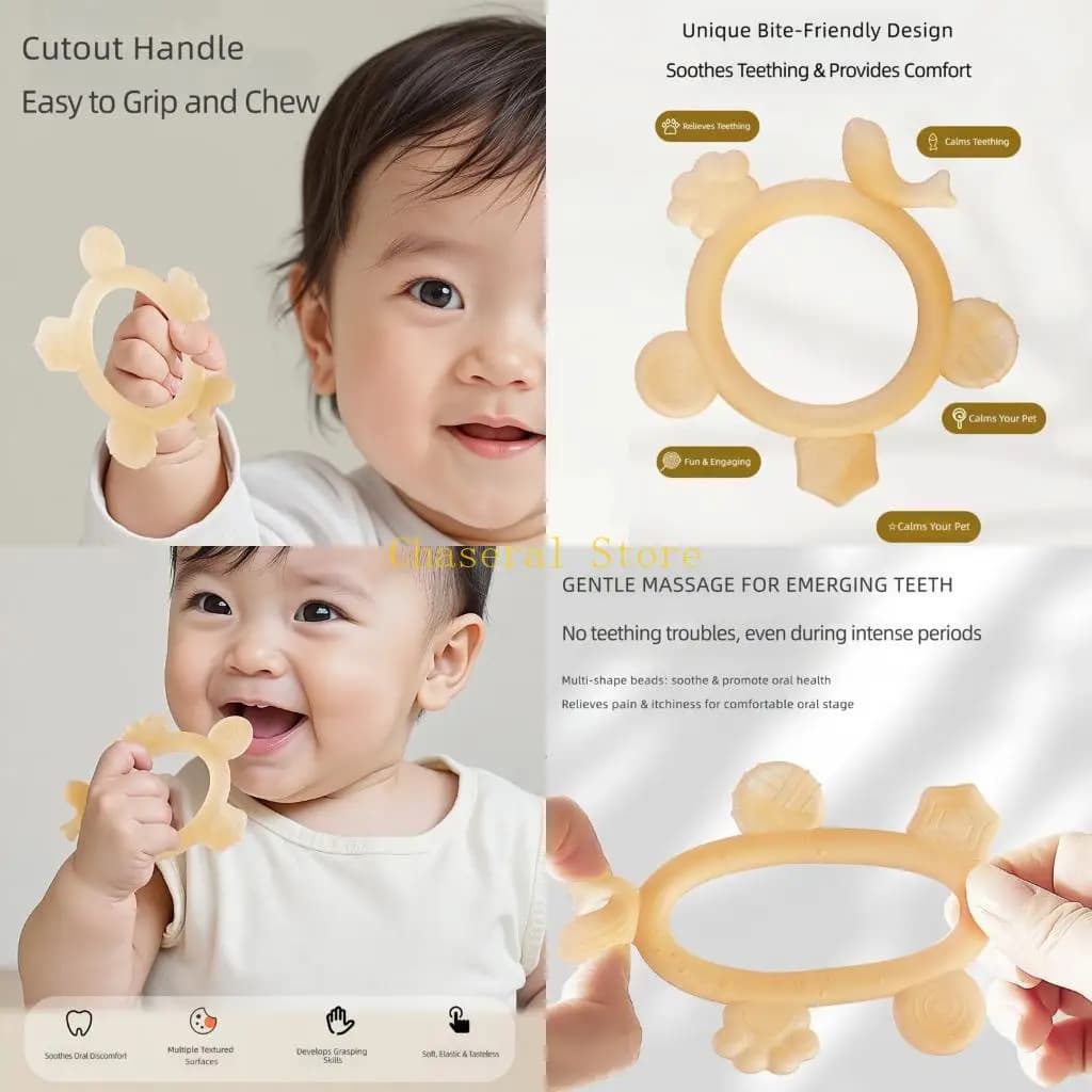E7CE Wrist-Style Baby Teether Loop Suitable for Daily Chewing Comfort During Teething