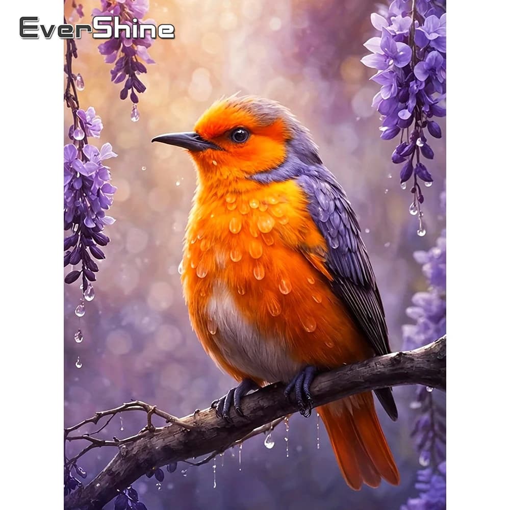 Evershine Diamante Mosaico Uccello Punto Croce 5D Pittura Fai da Te Animale Pieno Quadrato Strass Ricamo Fiore Decorazione Della Parete