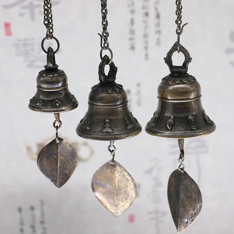 Retro Tibetan Bell Meditation Handmade Metal Outdoor Wind Chimes Hanging Landscape Bell Diapason Chimes Percussion Instruments