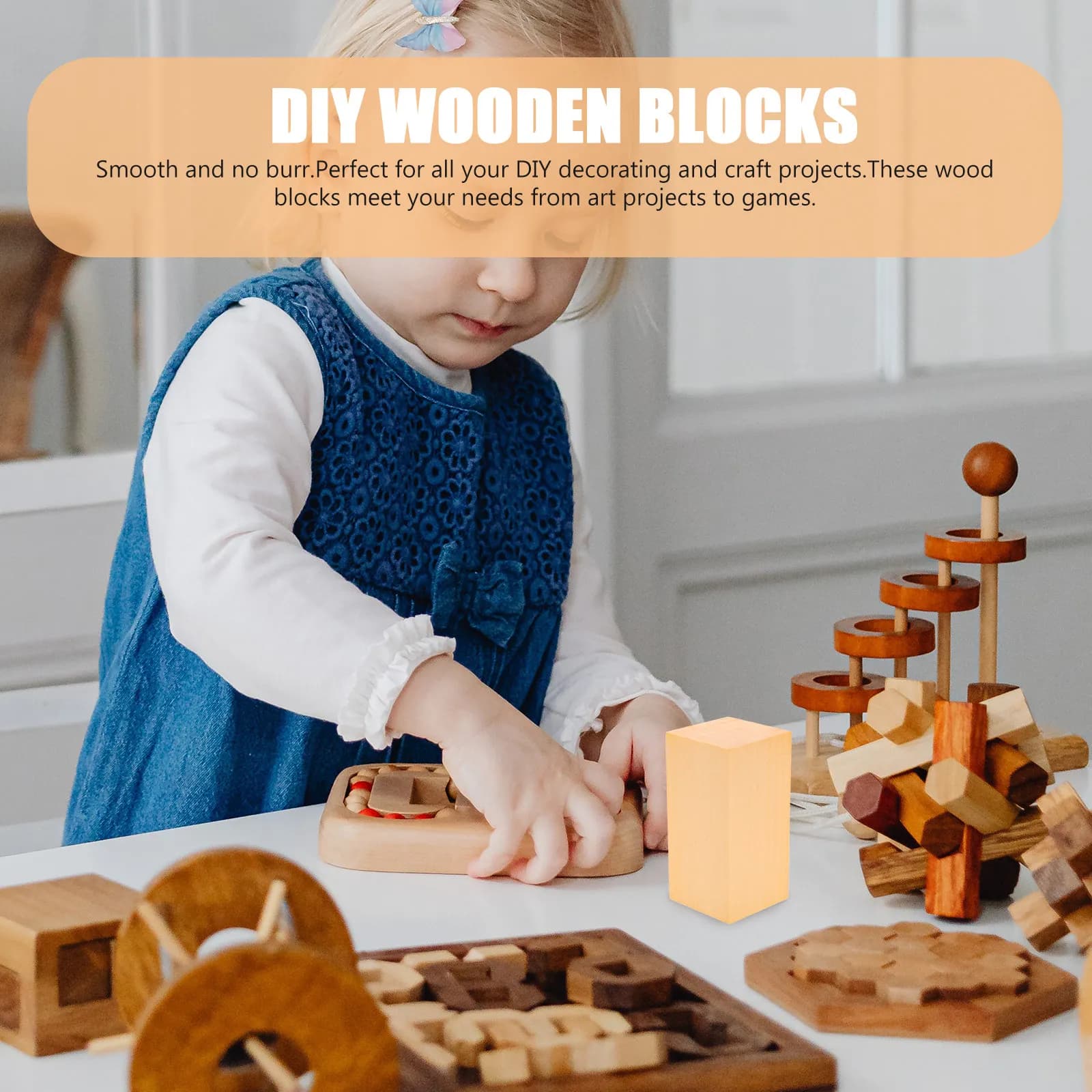 3Pcs Wooden Craft Blocks Premium Smooth Carving Pieces Ideal for DIY Art Projects Party Gifts Wedding Christmas Home Decoration