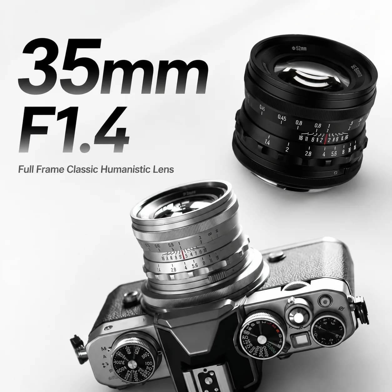 Brightin Star 35mm F1.4 Full Frame Manual Focus Prime Lens For Mirroless Cameras