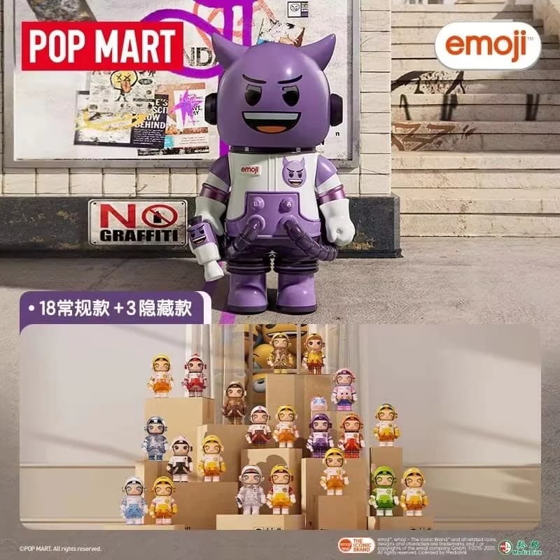 Hot Selling Genuine POP MART MEGA SPACE MOLLY 100% × Emojl™ Blind Box Figure Ornament Collectible Model Toy Surprise Trendy Gift